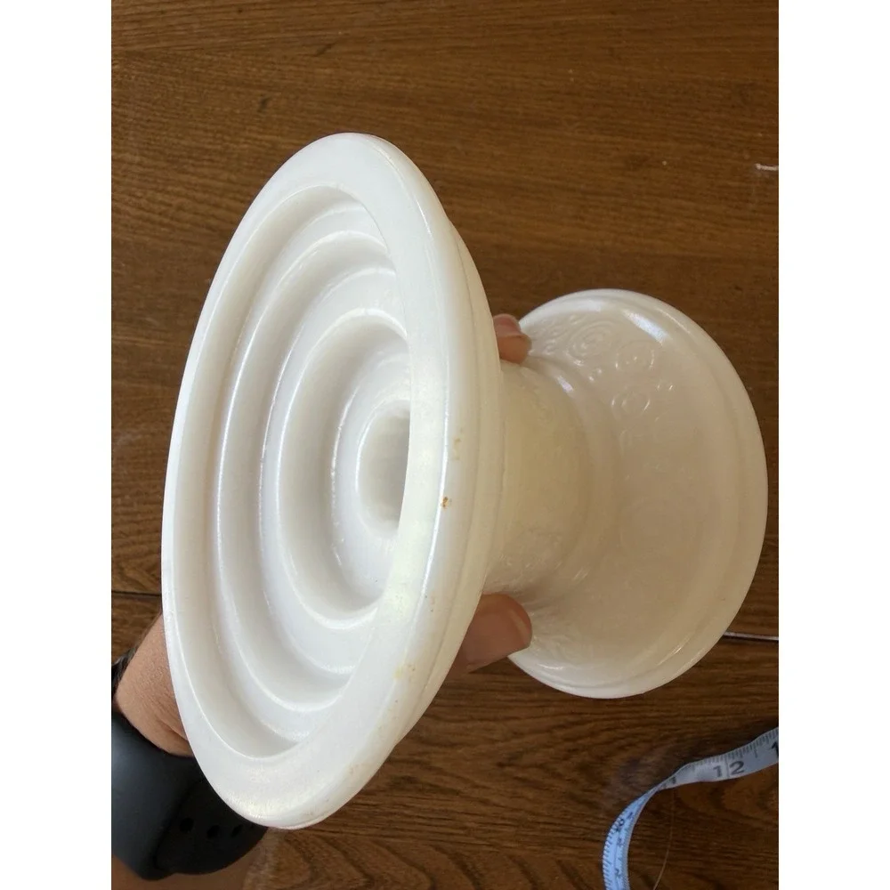Vintage Milk Glass Multi Size Candle Holder Swirl Curly Q Pillar Taper MCM